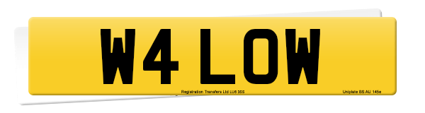 Registration number W4 LOW
